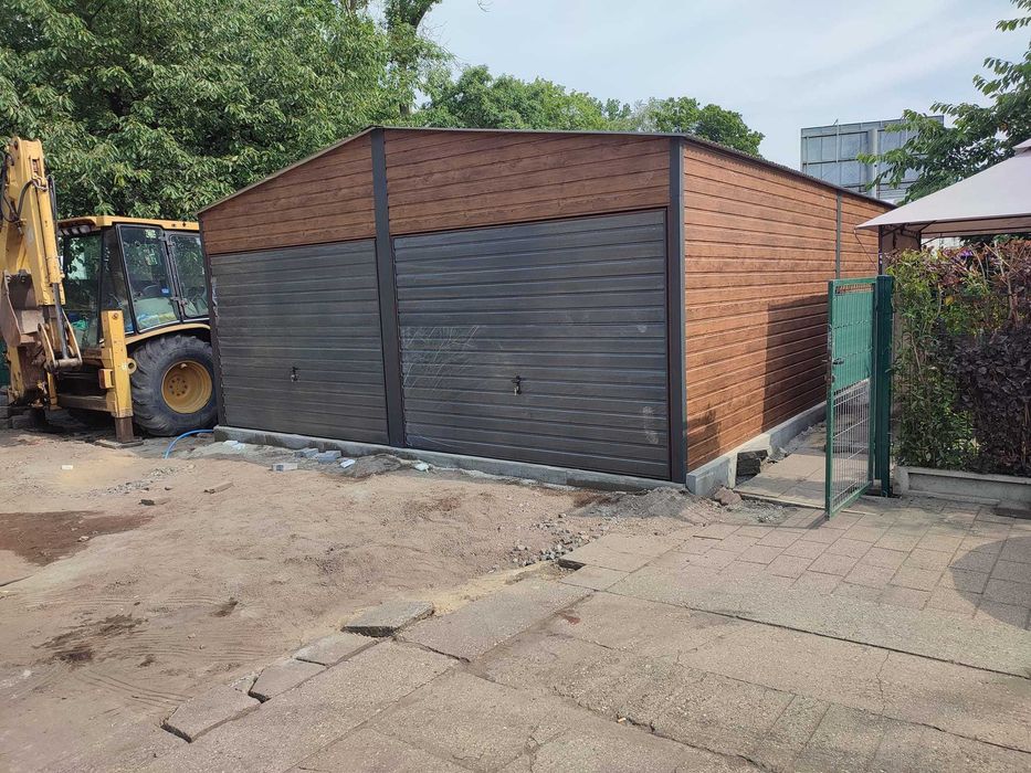 Garaż blaszany Brązowy - Magazyn Garaże Blaszane - Wiata - GRZYWSTAL