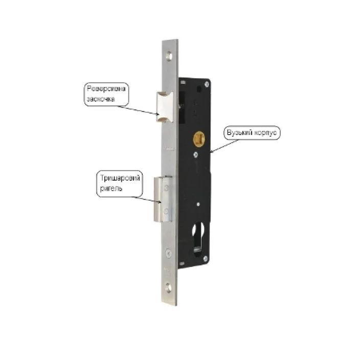 Замок врізний MUL-T-LOCK DIN 726 UNIV BS35мм 85мм SS 22мм FOREND SP