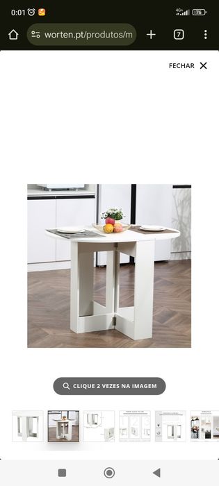 Mesa dobrável branca