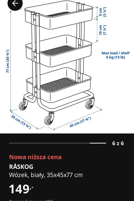 Raskog wózek kuchenny ikea