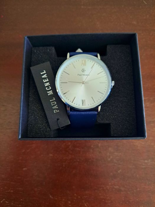 Relógio Paul McNeal couro azul