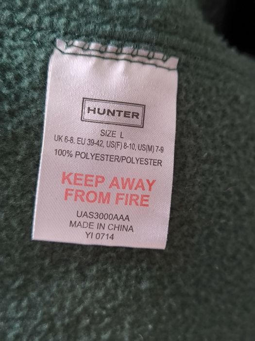 Hunter skarpety 39-42 L do kaloszy zielone polarowe