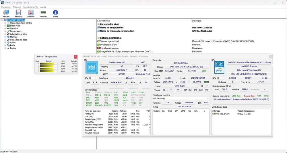 GMKtec G5 micro PC N97 4 núcleos, 12GB RAM, 512GB disco
