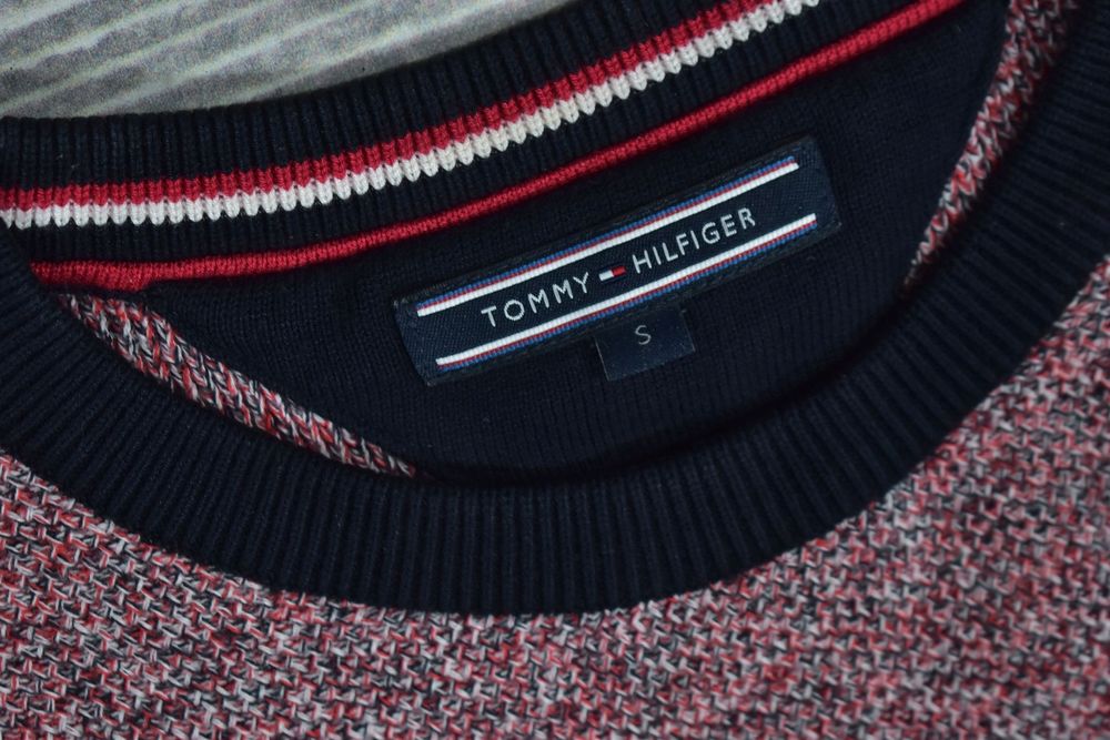 Tommy Hilfiger Bawełniany Sweter Czerwony Melanż S