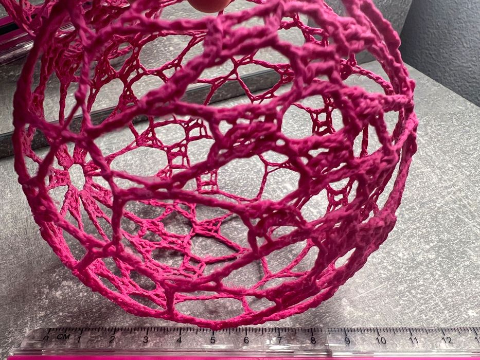 Bombka różowa z kordonka usztywniana - Handmade!