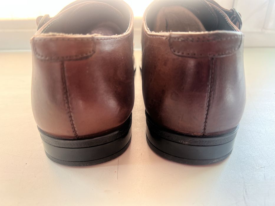 Классические мужские кожаные туфли монки (Англия).