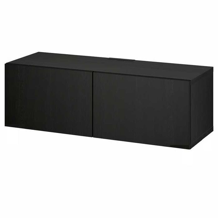 Móvel de TV c/portas Ikea Bestå preto-castanho/Lappviken/Stubbarp, 120x40x38 cm