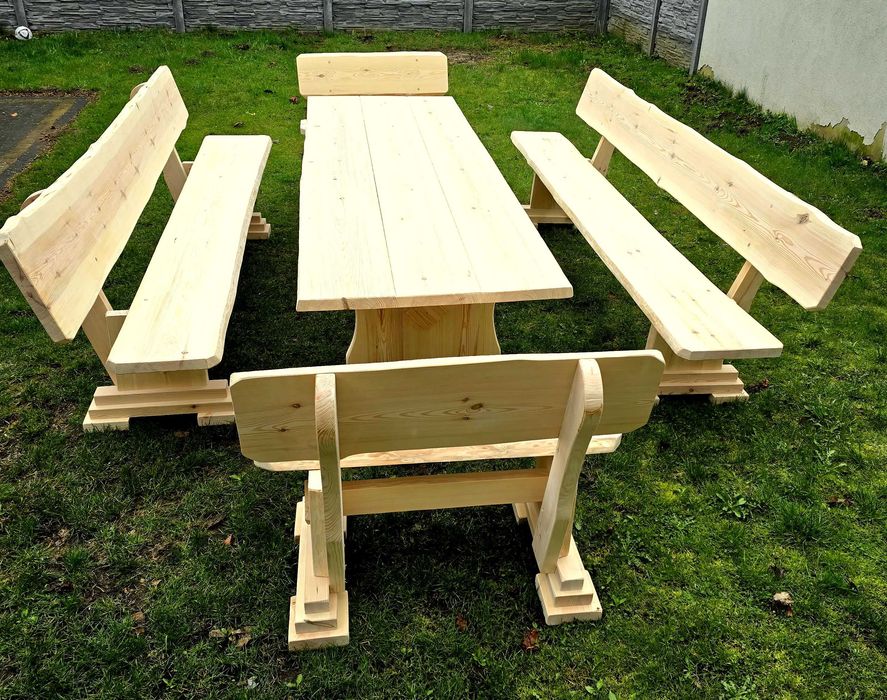 Meble ogrodowe, drewniane, barowe , stół ,ławka ,zestaw xxl 16-18 osób