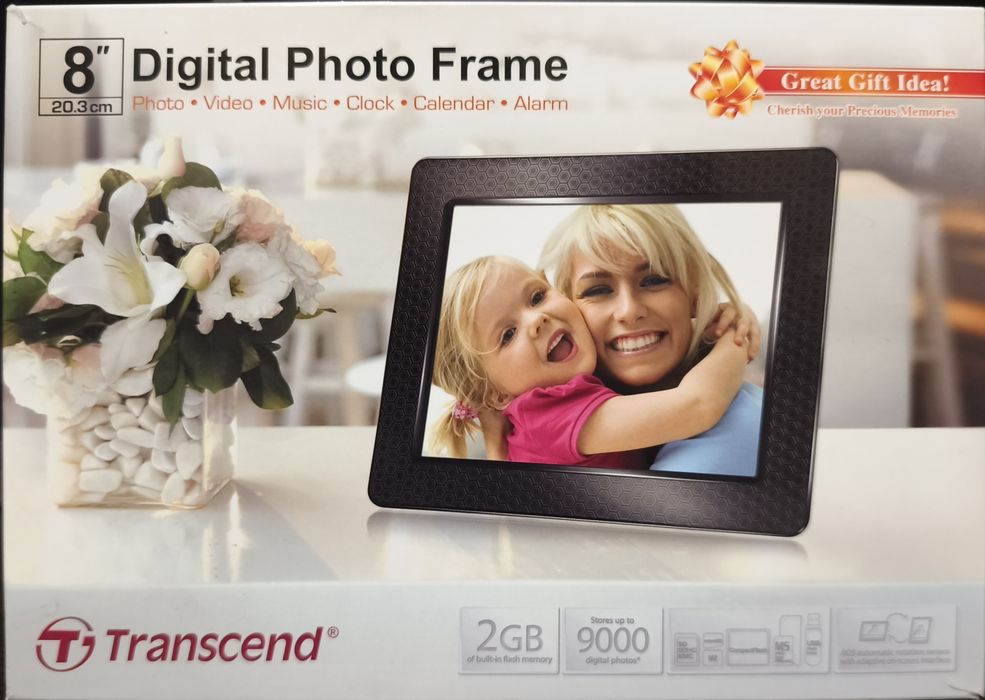Цифрова фоторамка Transcend PF830 8" з підтримкою фото, музики та відео
Опис: