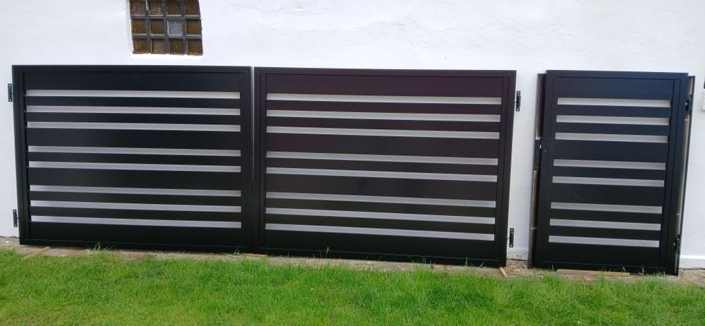 Brama wjazdowa 4 m aluminum +furtka 1m