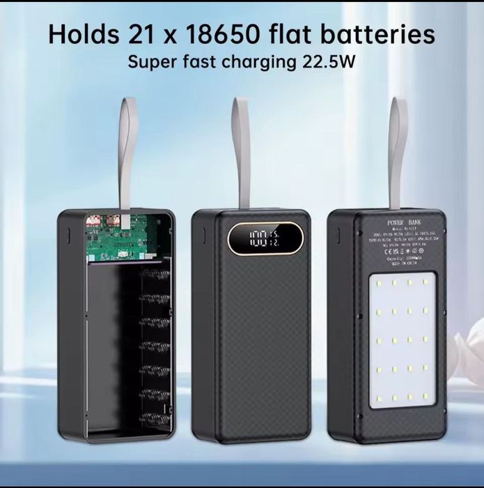 Корпус повербанк на 21 АКБ 18650, 22.5W, PowerBank  для роутера