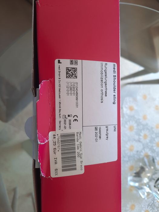Imobilizador de braço - usado 3 semanas