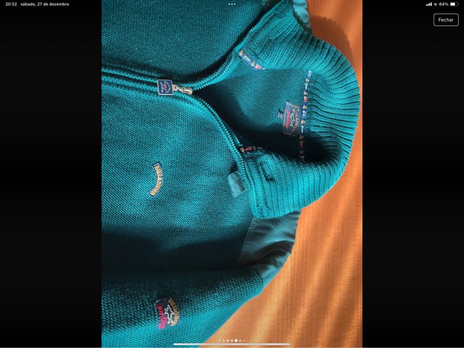 Casaco Paul Shark , malha  verde. Muito bom estado. Peça intemporal