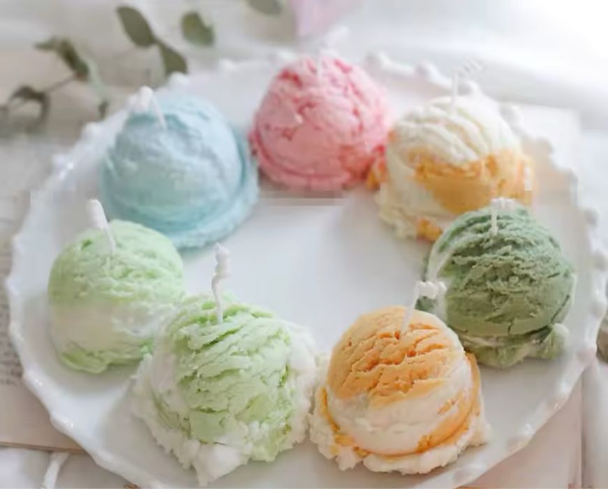 Молд для свічки морозиво, форма силіконова кулька морозива