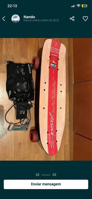Skate ELETRICO com proteçoes