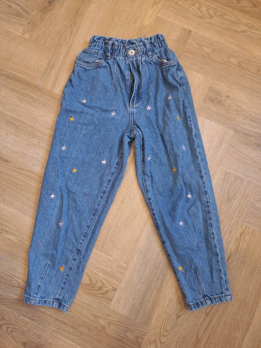 Jeansy buggy Reserved 152 cm kwiatki