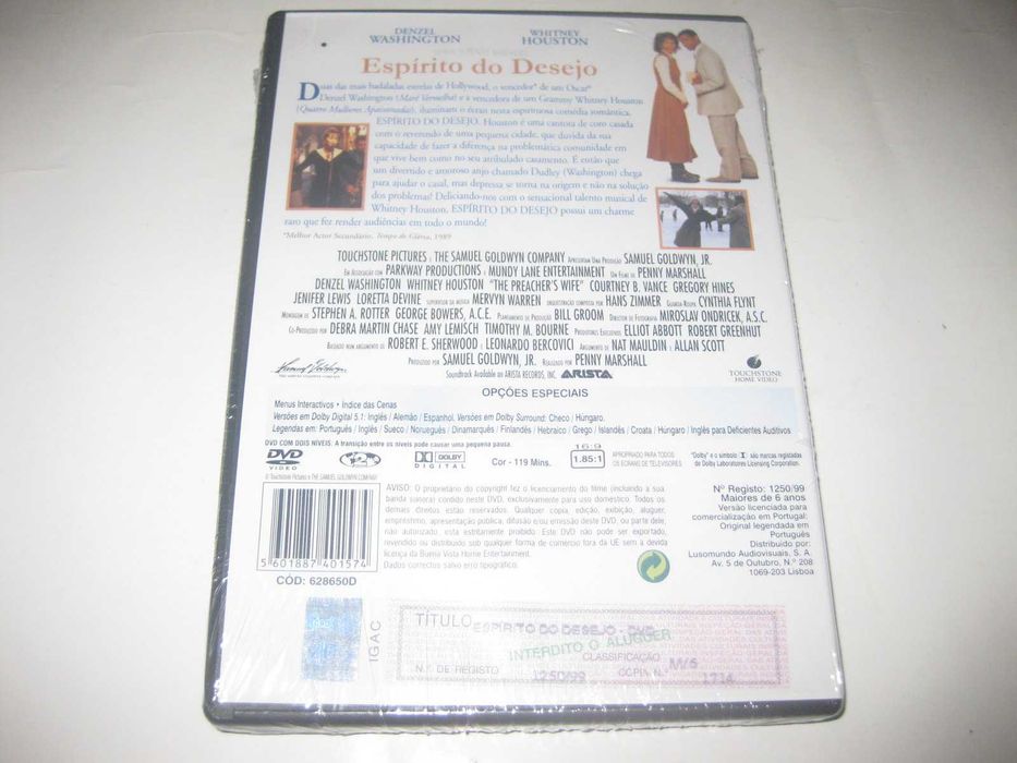 DVD "Espírito do Desejo" Denzel Washington/Selado!