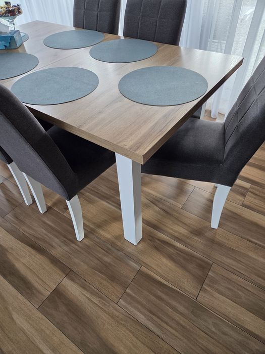 Stół brw holten 160-200cm×90cm z krzesłami