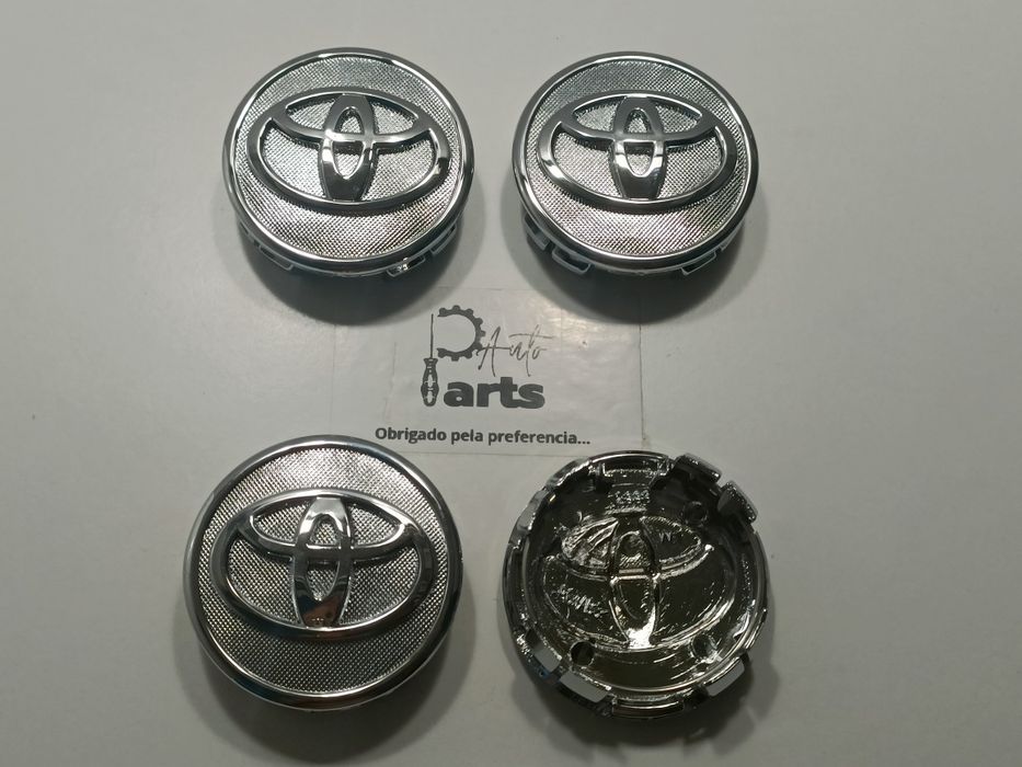 Conjunto 4 Centros jante Toyota 57mm "Cromado"