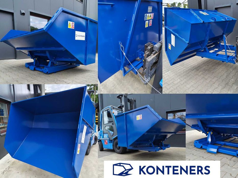 Kontener samowyładowczy Koleba 2m3 2000L piasek/beton/gruz/drewno/ koliba/ koleba/ mulda na widły do wózka widłowego