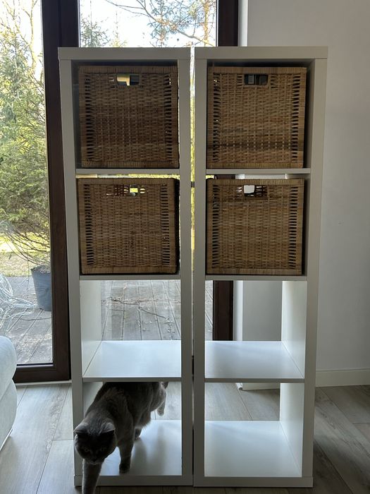 2 x slupek Ikea Kallax + 4 razy kosz Ikea Branas