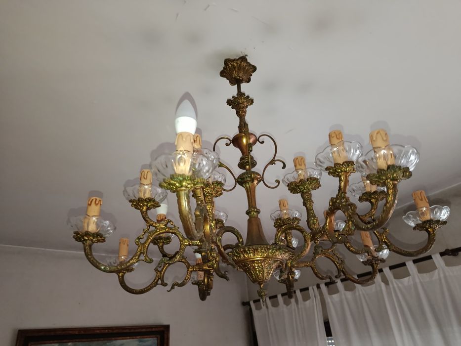 Lustre de teto antigo  bronze