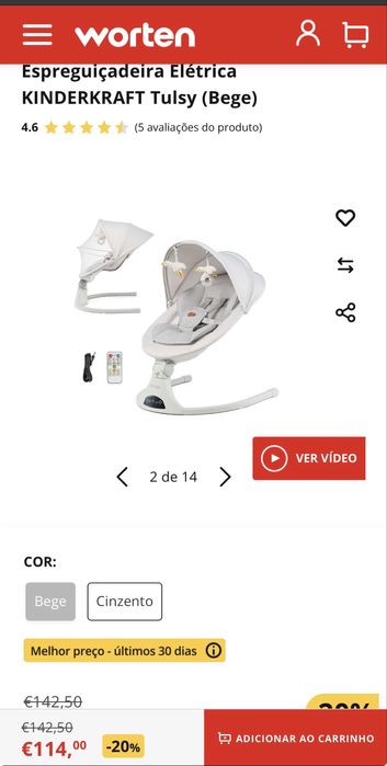 Espreguiçadeira eletrica para bebe