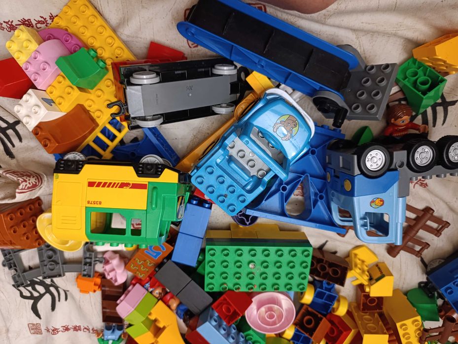 Лего дупло багато залізна дорога міст будівельний кран тварини блоки