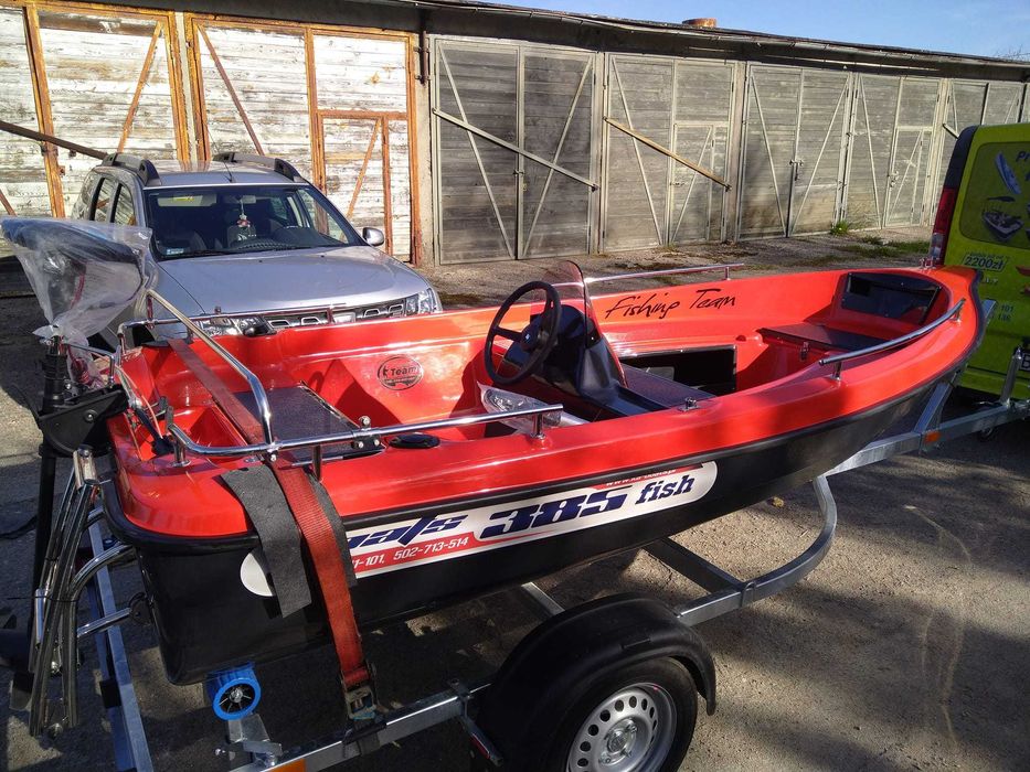 Łódka łódź wiosłowa wędkarska motorowa 385 -- 2022