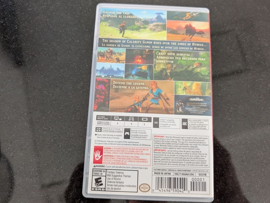 Zelda Breath Of The Wild para a Switch.