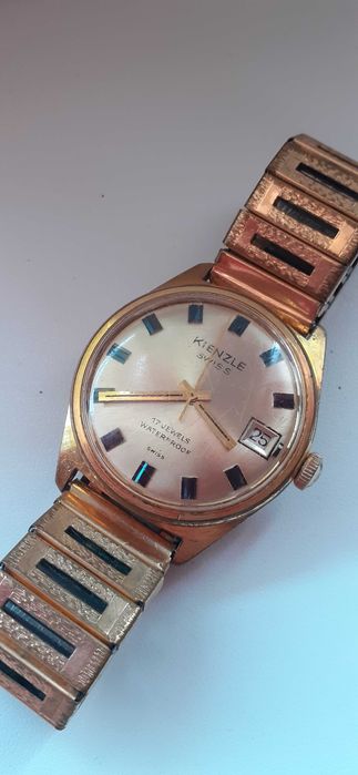 Zegarek KENZLE SWISS 17 jewels  złoty-pozłacany.