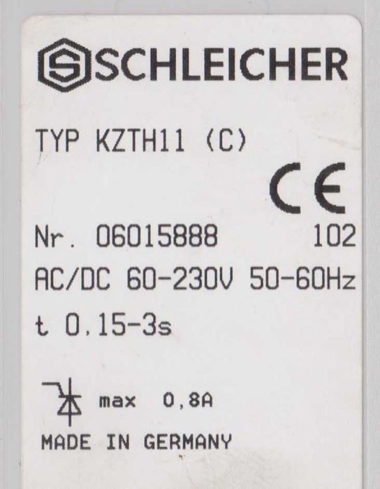 Przekaźnik czasowy Schleicher  KZTH11 (C) czasówka