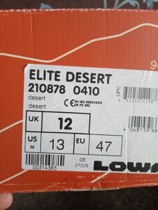 LOWA Elite Desert розмір 47 оригінал 100%.