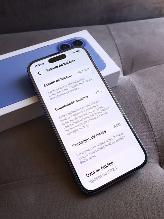 iPhone 16 128gb com Caixa Bateria a 91%