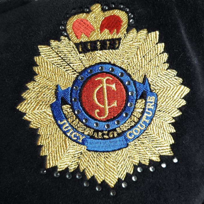 Torebka na ramię Juicy Couture, czarna, welurowa