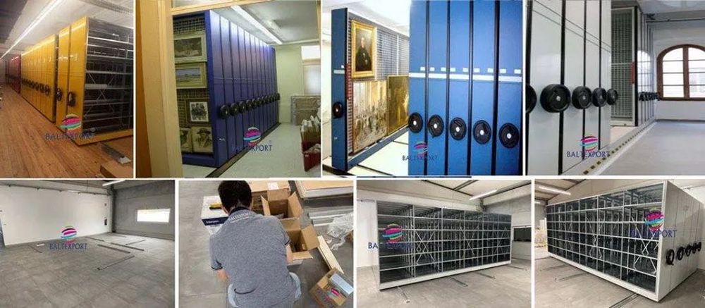 Estantes Rolantes Compactas Armazenagem Duplique o seu Arquivo 80%Novo