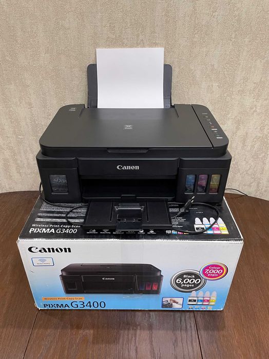 Фотопринтер БФП Canon PIXMA G3400 Wi-Fi з вбудованою СБПЧ, струйний