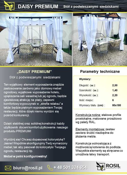 Huśtawka, Mebel ogrodowy, DAISY PREMIUM