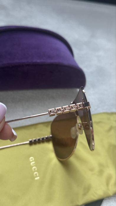 Okulary Gucci monogram pilotki oryginalne komplet