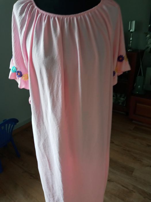 Sukienka luzna roz pastel 42 44 damska lato