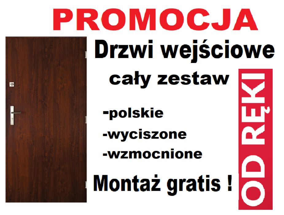 Drzwi z montażem wejściowe ZEWNĘTRZNE wewnętrzne do mieszkania w bloku