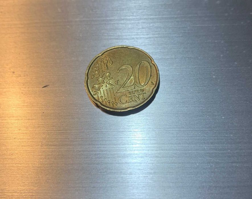 Moeda de 20 Cêntimos de 2002  , italiana, rara e valiosa .