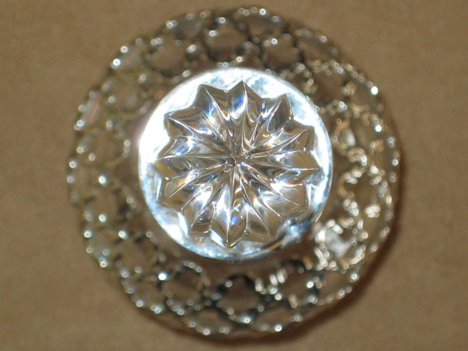 Frasco Cristal ATLANTIS C/Prata Maciça de Lei 925``mil.