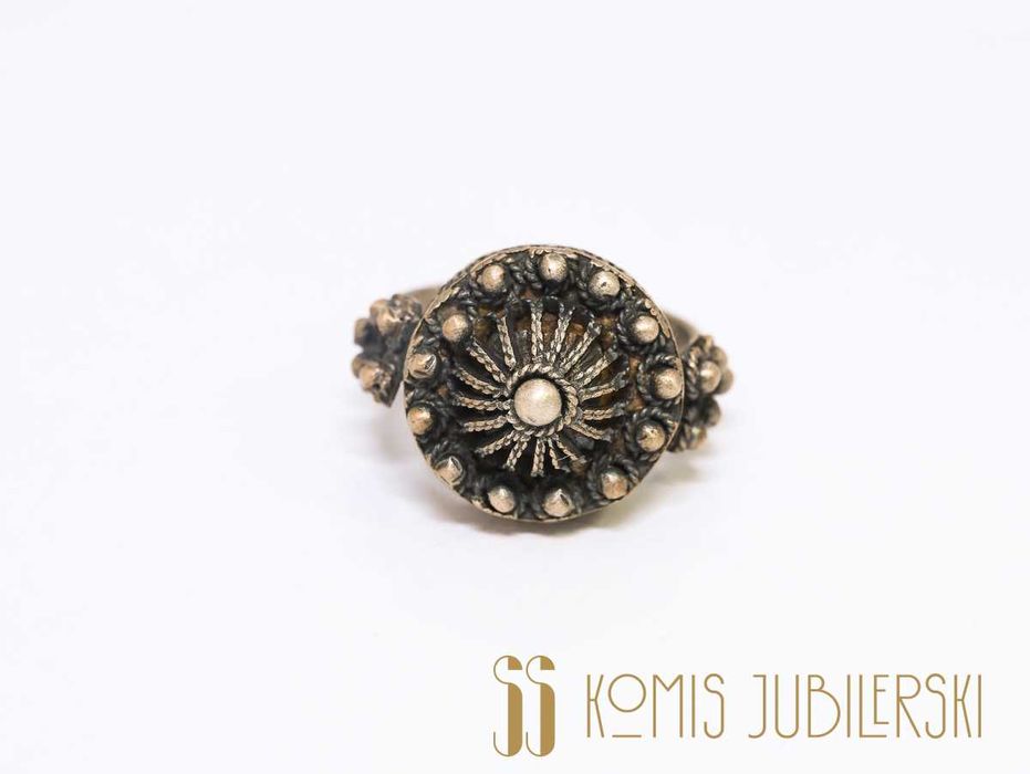 Srebrny pierścionek filigran R12