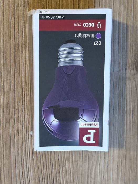 Żarówka efekt czarne światło E27 75W DIM 230V Paulman Blacklight Deco