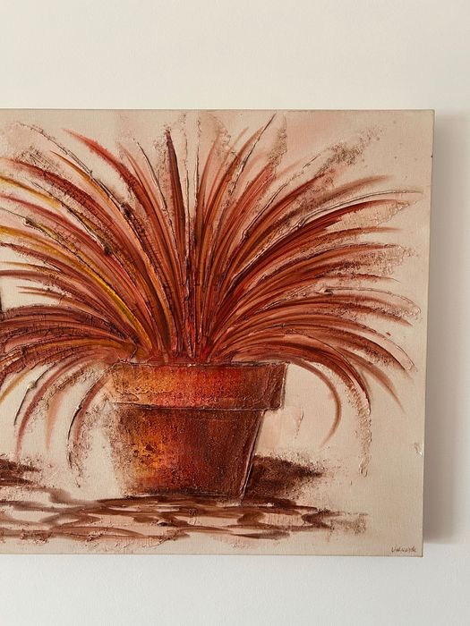 Quadro Pintura Sobre Tela "Dois Vasos" 100x55cm! (Artista Valverde)