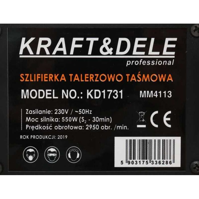 SZLIFIERKA stołowa TALERZOWO - TAŚMOWA 550W 960 rpm 272