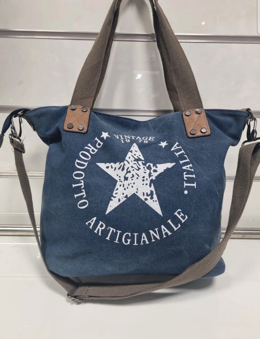 Niebieska torebka damska shopper