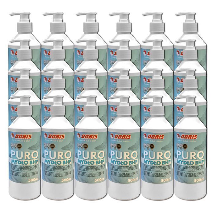 PURO Żel BHP do mycia rąk DORIS 12L Zestaw 24szt x 0,5L