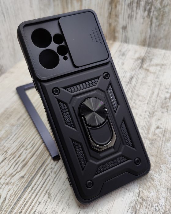 Чехол противоударный на Xiaomi Redmi Note 12 4G Шторка. Кольцо